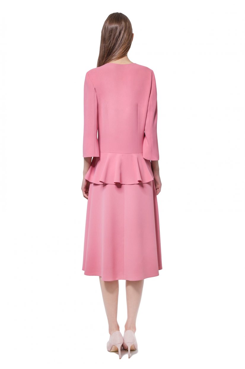 Pink dress with basque and sleeves