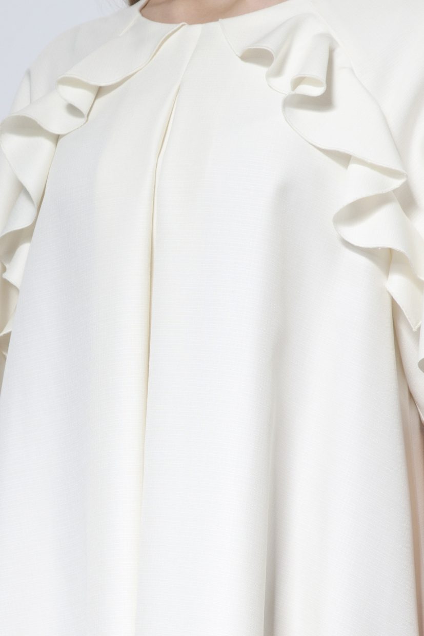 White A-line dress with flounces 4 - Diana Arno