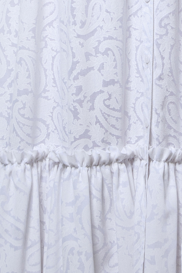 White cotton paisley print dress