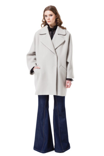 HEIDI oversized wool coat with drop shoulders by DIANA ARNO.