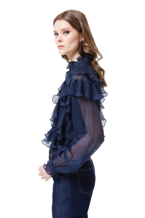 JASMIN ruffle blouse with long sleeves by DIANA ARNO.