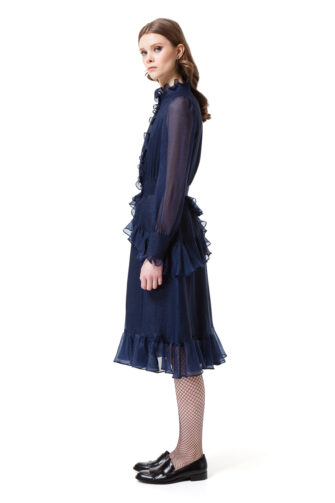 EDEN long sleeve dress in midnight blue by DIANA ARNO.