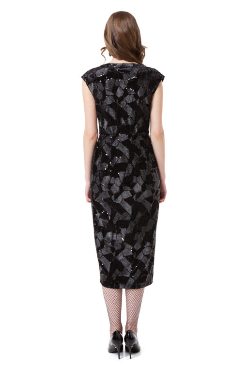 LAUREL velvet wrap dress in black by DIANA ARNO.