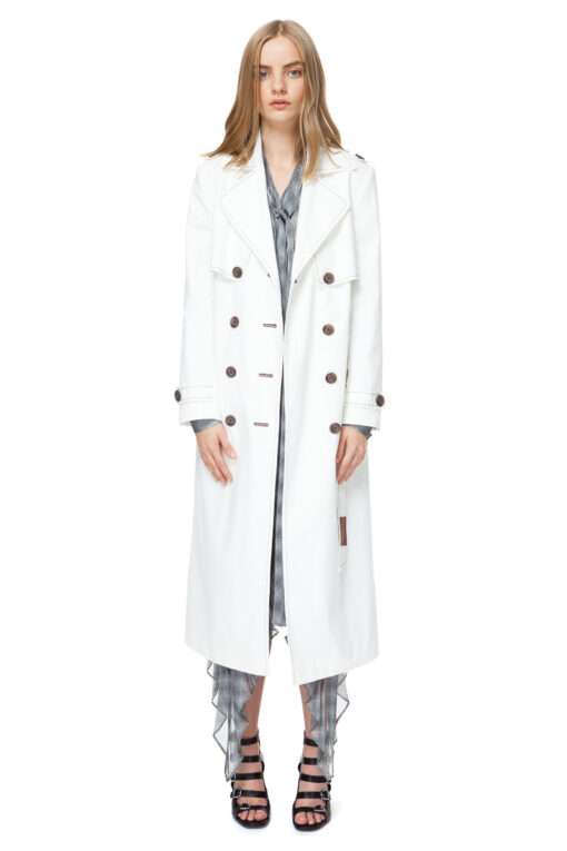 ARIA trench coat in white denim