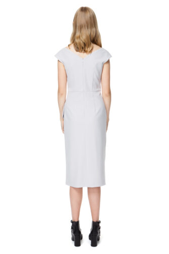 MEGAN fitted cocktail dress in quiet grey.