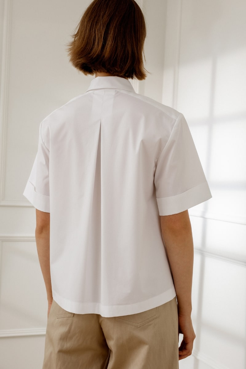 APRIL SHORT-SLEEVED BLOUSE IN PURE WHITE - Diana Arno SS19