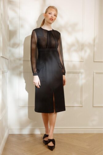 DIANA ARNO ADELINE COCKTAIL DRESS WITH CHIFFON TOP