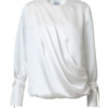 LILY DRAPED SILK BLOUSE IN DREAMY WHITE