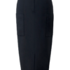 LEAH WOOL PENCIL SKIRT WITH PATCH POCKETS