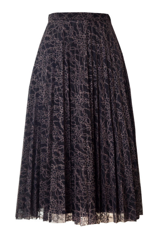 STELLA PLEATED LACE MIDI SKIRT IN POWDERED FLORALS