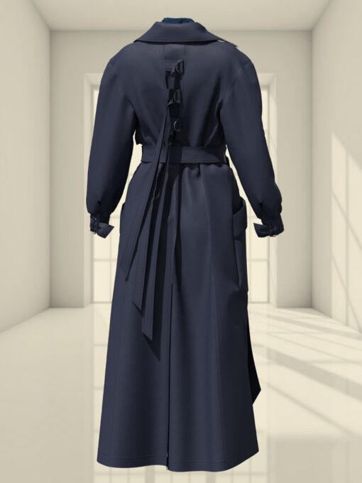 3D WOOL MAXI COAT AND A BOW BLOUSE