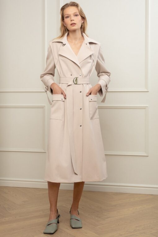 GIA STATEMENT TRENCH IN WHIPPED CREAM
