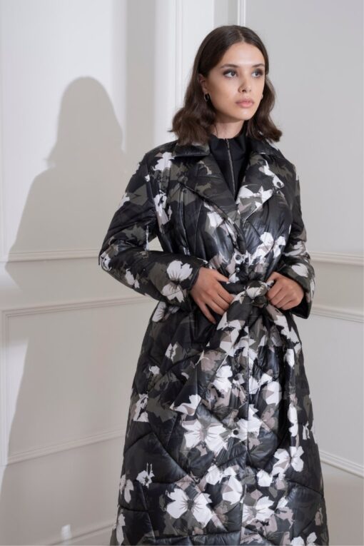 DIANA ARNO ESTHER LONG PADDED COAT IN URBAN BLOSSOM