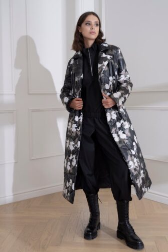 DIANA ARNO ESTHER LONG PADDED COAT IN URBAN BLOSSOM
