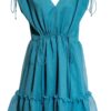 CATHY SILK MINIDRESS IN DREAMY TURQUOISE