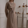 AGNES LONG SLEEVE DRESS IN CHOCOLATE LATTE