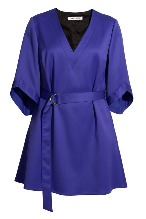 BETTY CAPE DRESS IN ELECTRIC VIOLET