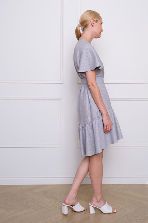 ELLIS LOOSE-FITTING DAY DRESS IN BARELY GREY