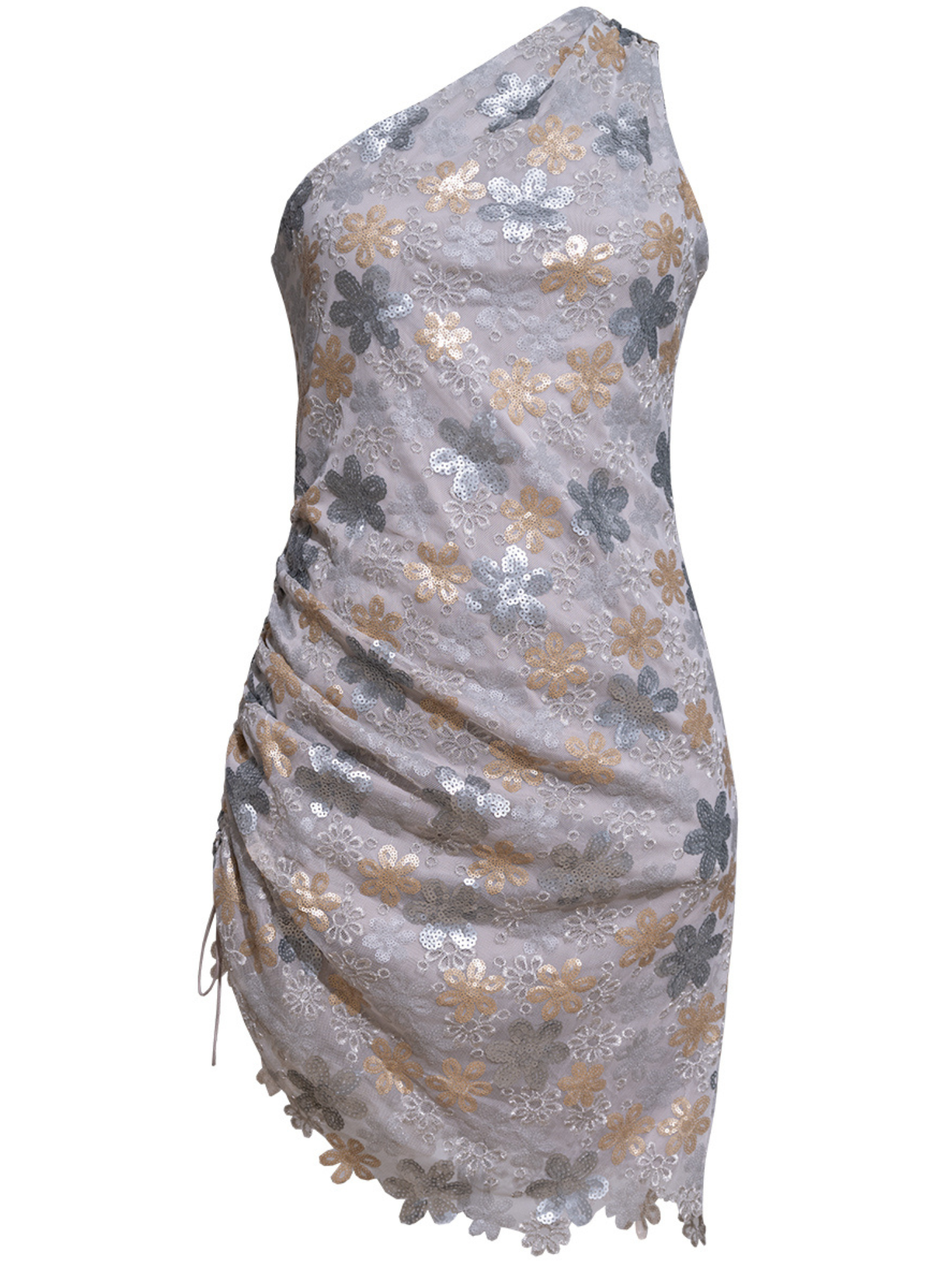 Add to Wishlist IVORY ONE-SHOULDER SEQUIN DRESS
