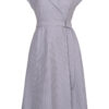 ADA COTTON BLEND WRAP DRESS IN BARELY GREY