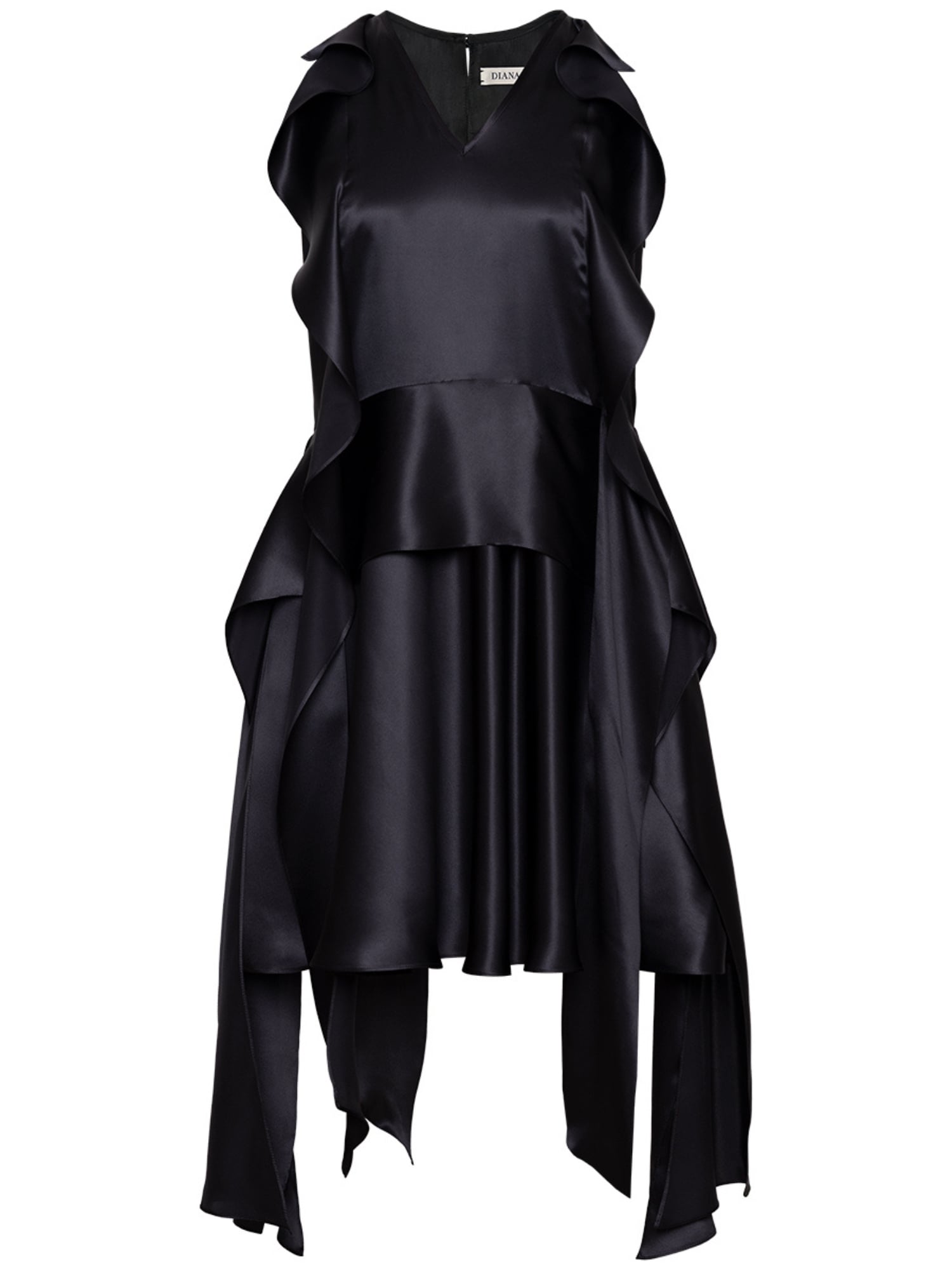 STORMI BLACK SILK SATIN MINIDRESS
