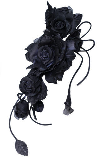 ROSE BLACK FLORAL BROOCH