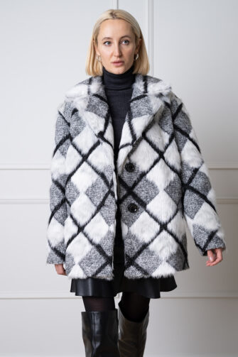SALLY SINGLE-BREASTED FAUX FUR JACKET