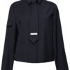LEA BOXY WOOL BLEND SHIRT WITH A DETACHABLE TIE
